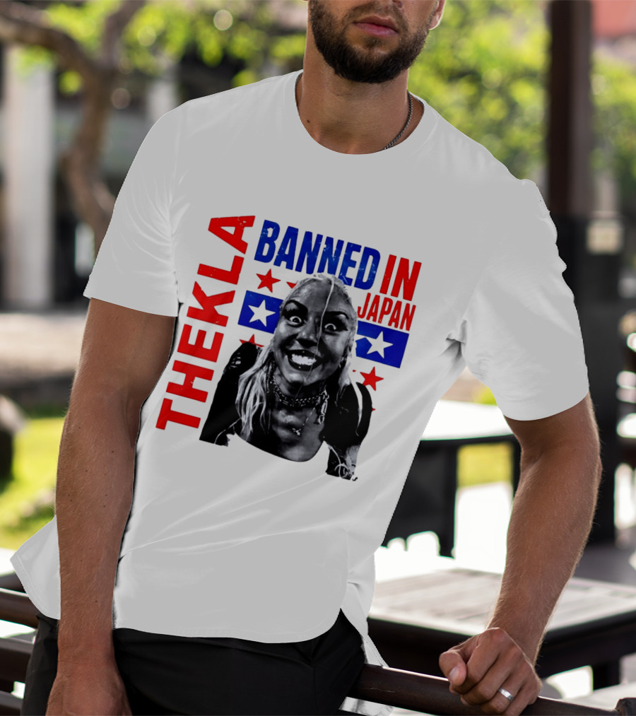 Thekla Banned In Japan Bold Red Blue Stars T-Shirt