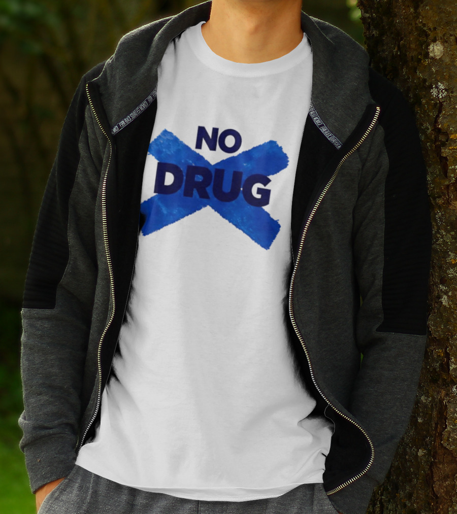 Maradona No Drug Blue Cross Message T-Shirt