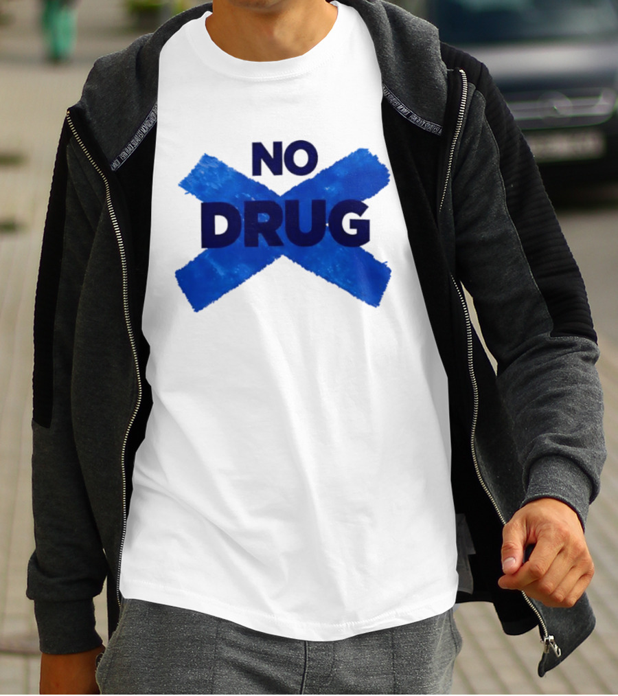 Maradona No Drug Blue Cross Message T-Shirt