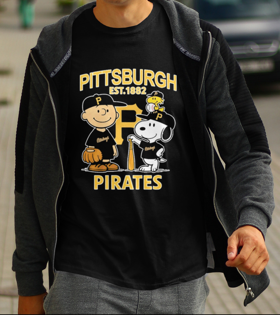 Pittsburgh Pirates EST 1882 Snoopy Characters Baseball Fan Merch T-Shirt