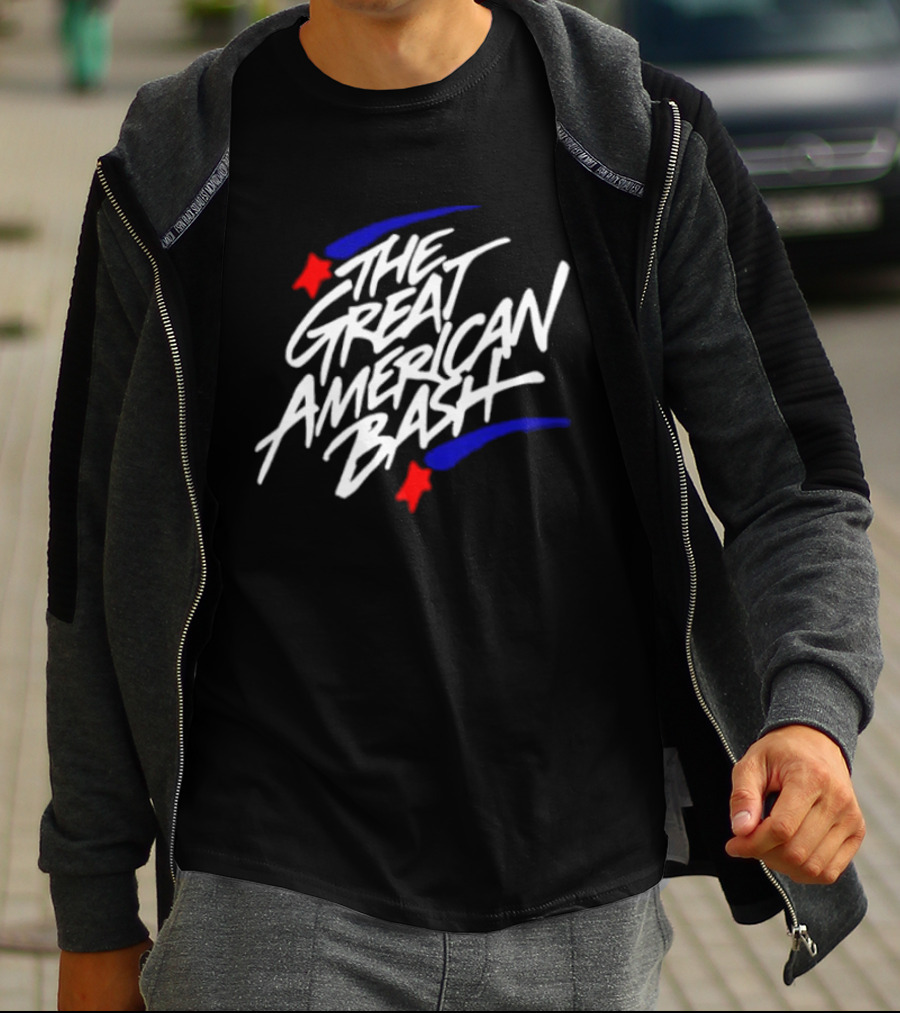 WWE The Great American Bash Wrestling Event Red Star Blue Streaks T-Shirt