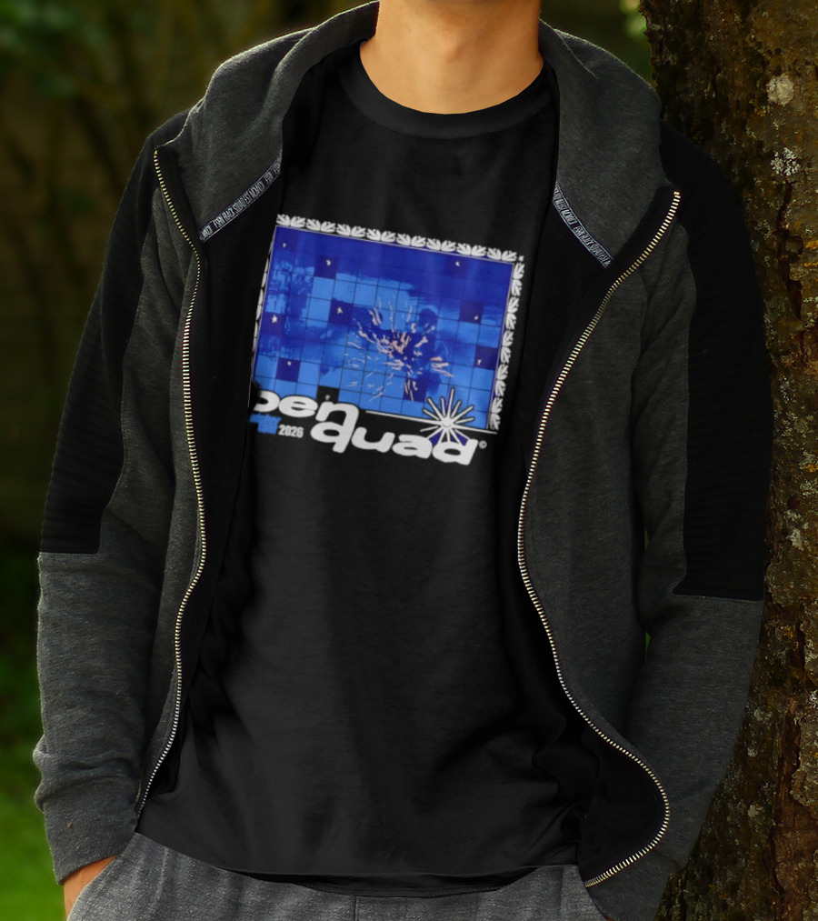 Ben Quad Wisher Tour 2026 Blue Tile Star Pattern Explosion T-Shirt