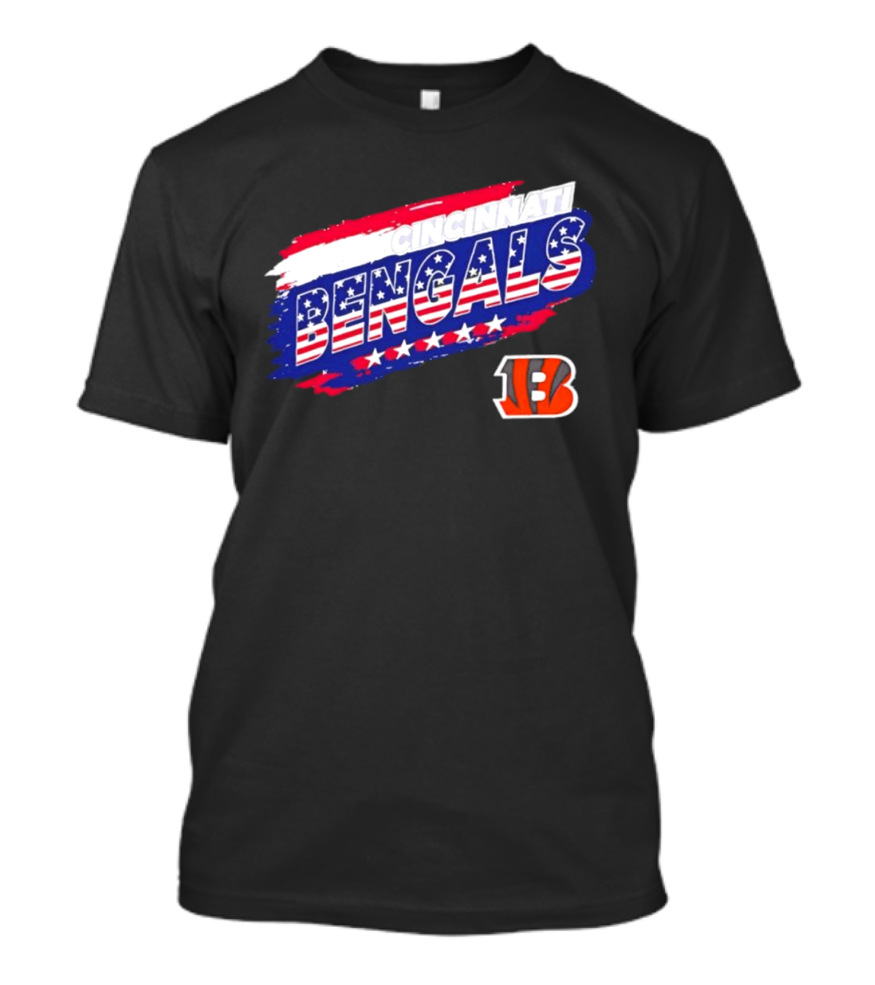 Cincinnati Bengals Stars And Stripes American Flag NFL Team Fan Gear T-Shirt
