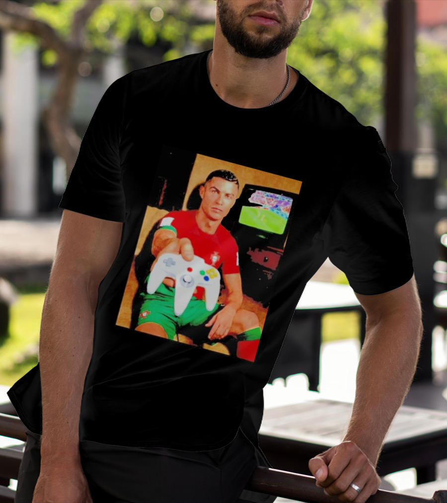 Cristiano Ronaldo Portugal National Team Soccer Gaming Controller Retro Gamer T-Shirt