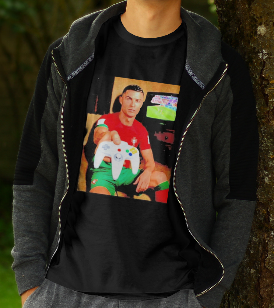 Cristiano Ronaldo Portugal National Team Soccer Gaming Controller Retro Gamer T-Shirt