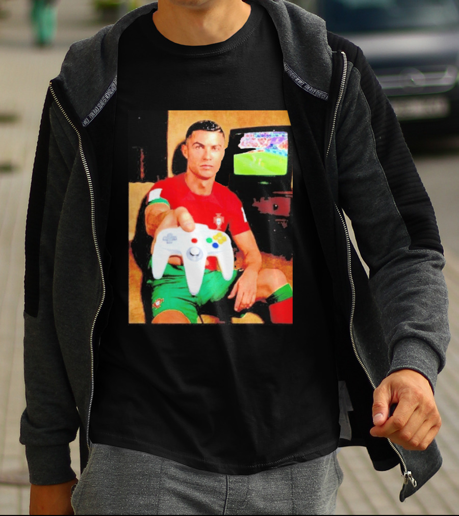 Cristiano Ronaldo Portugal National Team Soccer Gaming Controller Retro Gamer T-Shirt