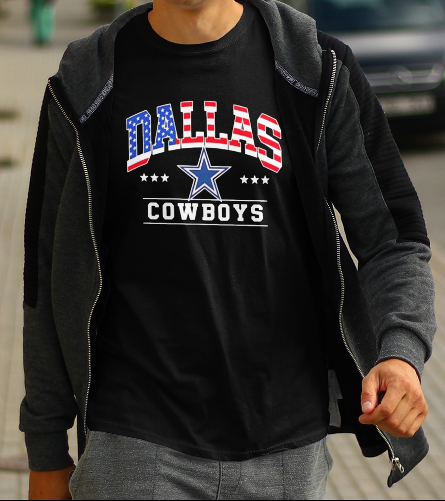 Dallas Cowboys Americana Patriotic Stars And Stripes Flag T-Shirt