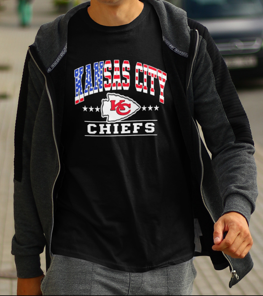 Kansas City Chiefs Americana Patriotic Flag Stars T-Shirt