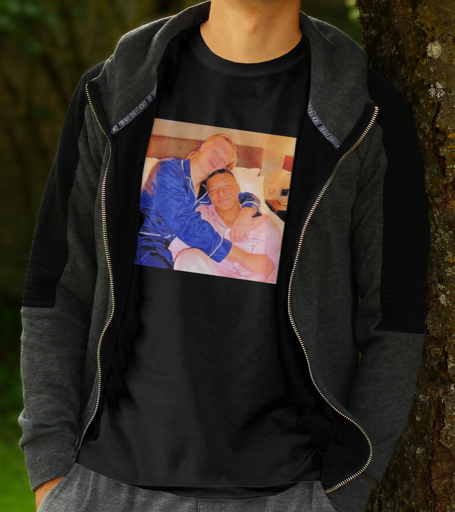 Kylian Mbappé Erling Haaland Pajama Party Soccer Stars Relaxing Together T-Shirt