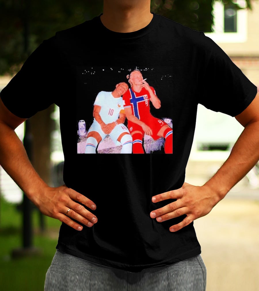 Kylian Mbappé France 10 Erling Haaland Norway 9 Soccer Friendship Fan T-Shirt
