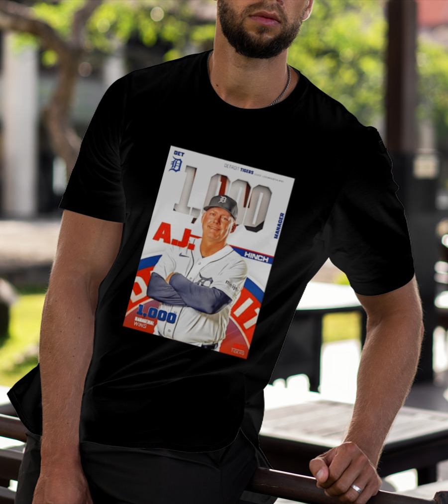 DET Detroit Tigers A.J. Hinch 1000 Managerial Wins T-Shirt