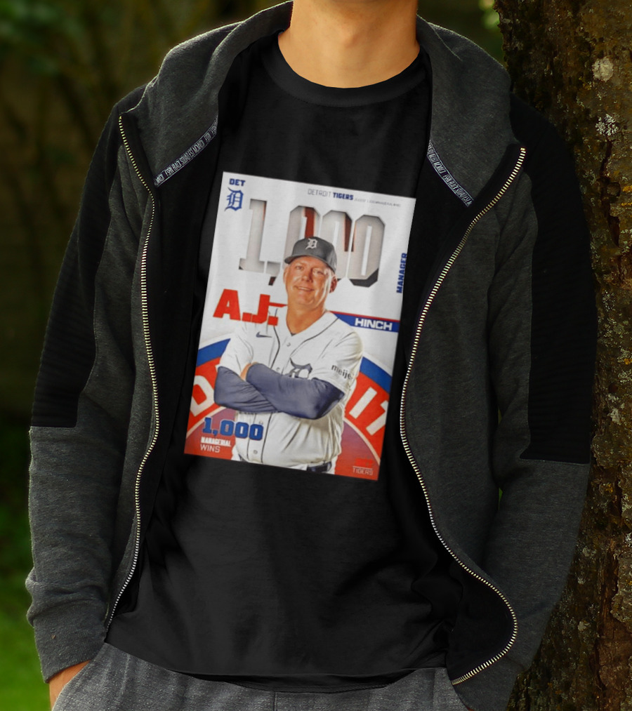 DET Detroit Tigers A.J. Hinch 1000 Managerial Wins T-Shirt