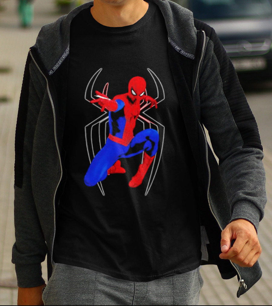 Spider Man Marvel Web Shooting Comic Book Action T-Shirt