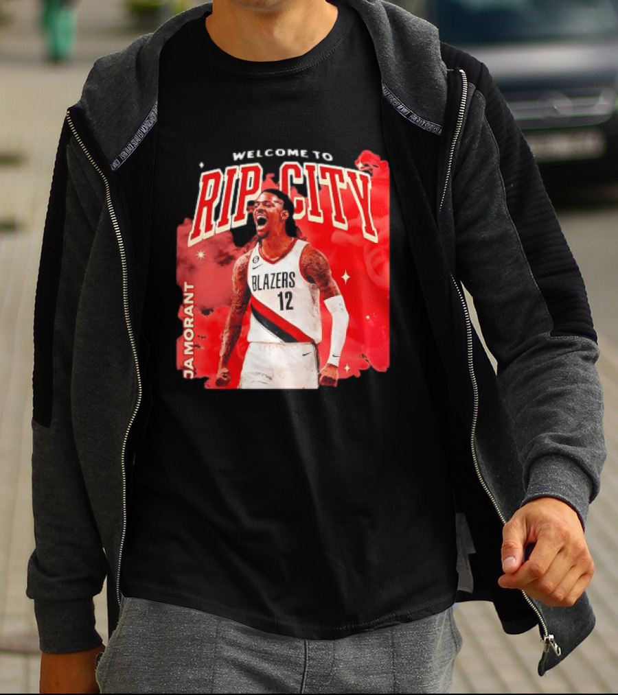 Ja Morant Welcome To Rip City Portland Trail Blazers Blazing Energy T-Shirt