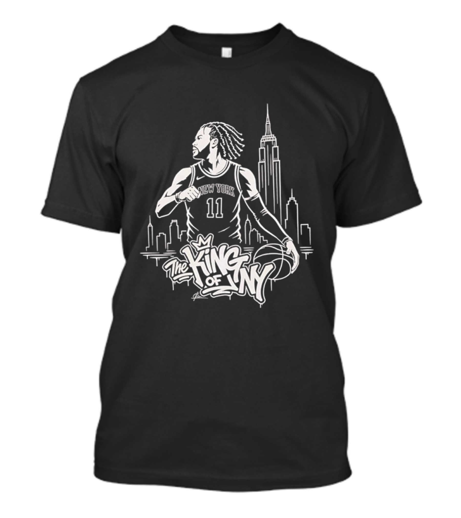 Jalen Brunson 11 New York Knicks The King Of NY Skyline Basketball T-Shirt