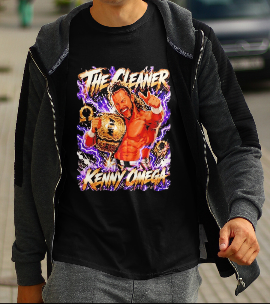 The Cleaner Kenny Omega Pro Wrestling Champion Belt Purple Lightning T-Shirt