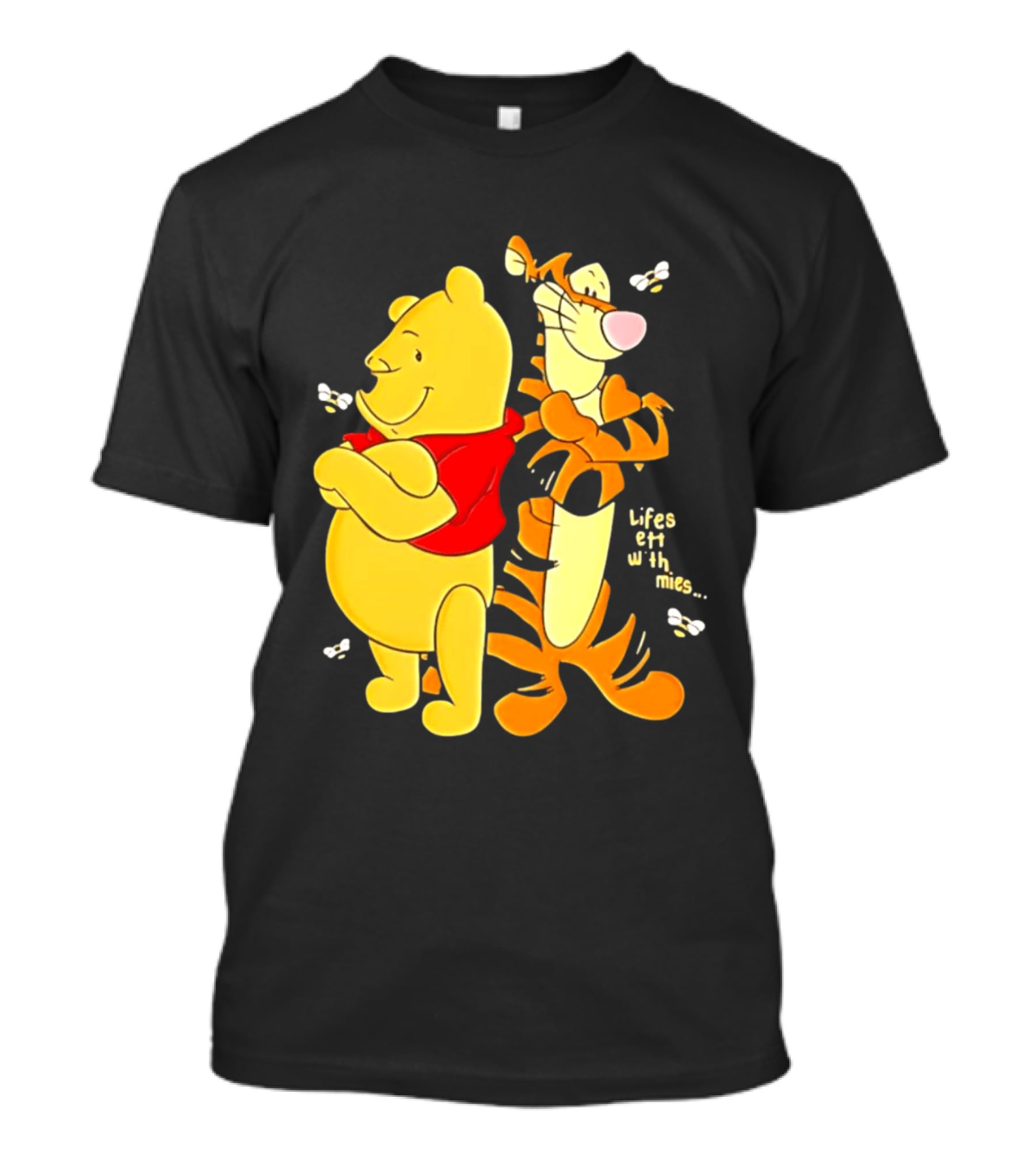 Lifes Better With Homies Winnie The Pooh And Tigger Bees T-Shirt