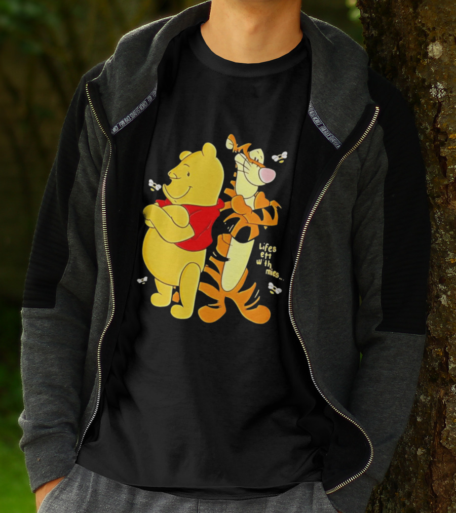 Lifes Better With Homies Winnie The Pooh And Tigger Bees T-Shirt