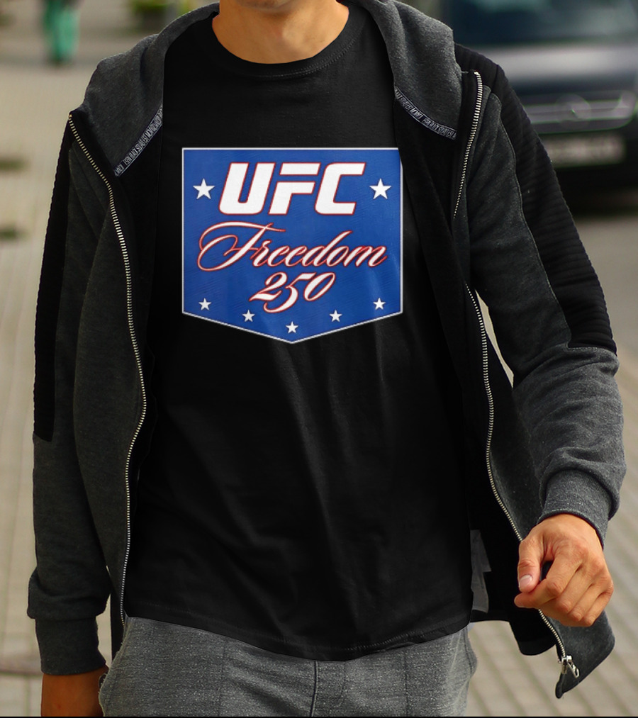 UFC Freedom 250 Stars And Script On Blue T-Shirt
