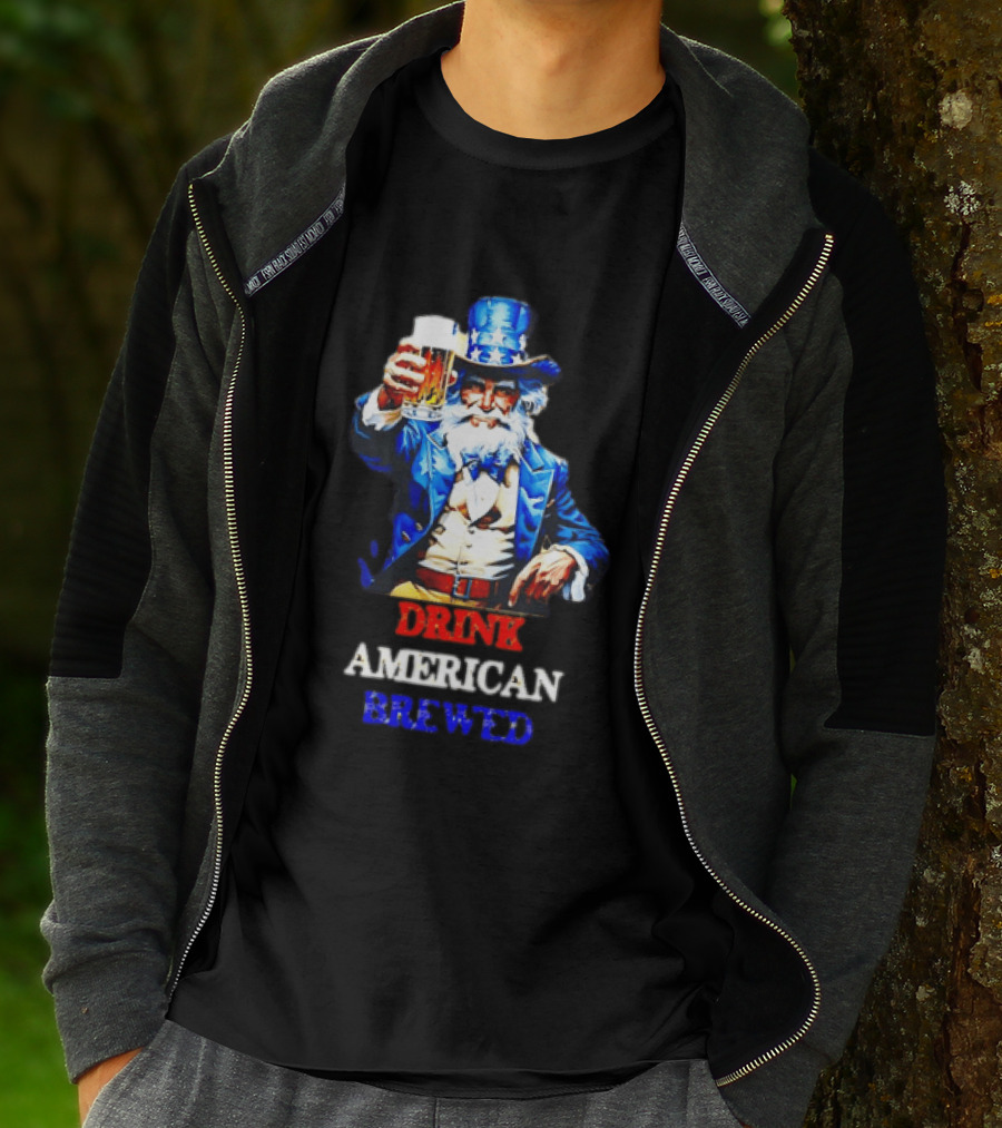 PlanetBeerGear Drink American Brewed Uncle Sam Beer Cheers T-Shirt