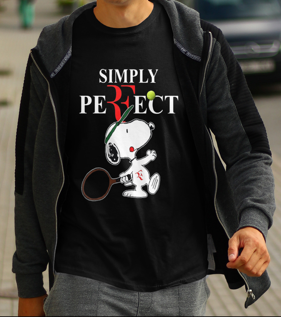 Snoopy Roger Federer Simply Perfect Tennis Player Peanuts T-Shirt