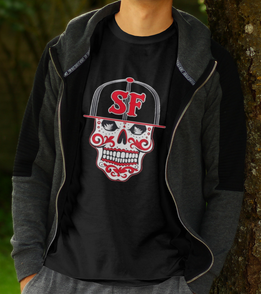 Sf Sugar Skull San Francisco Hat Baseball T-Shirt
