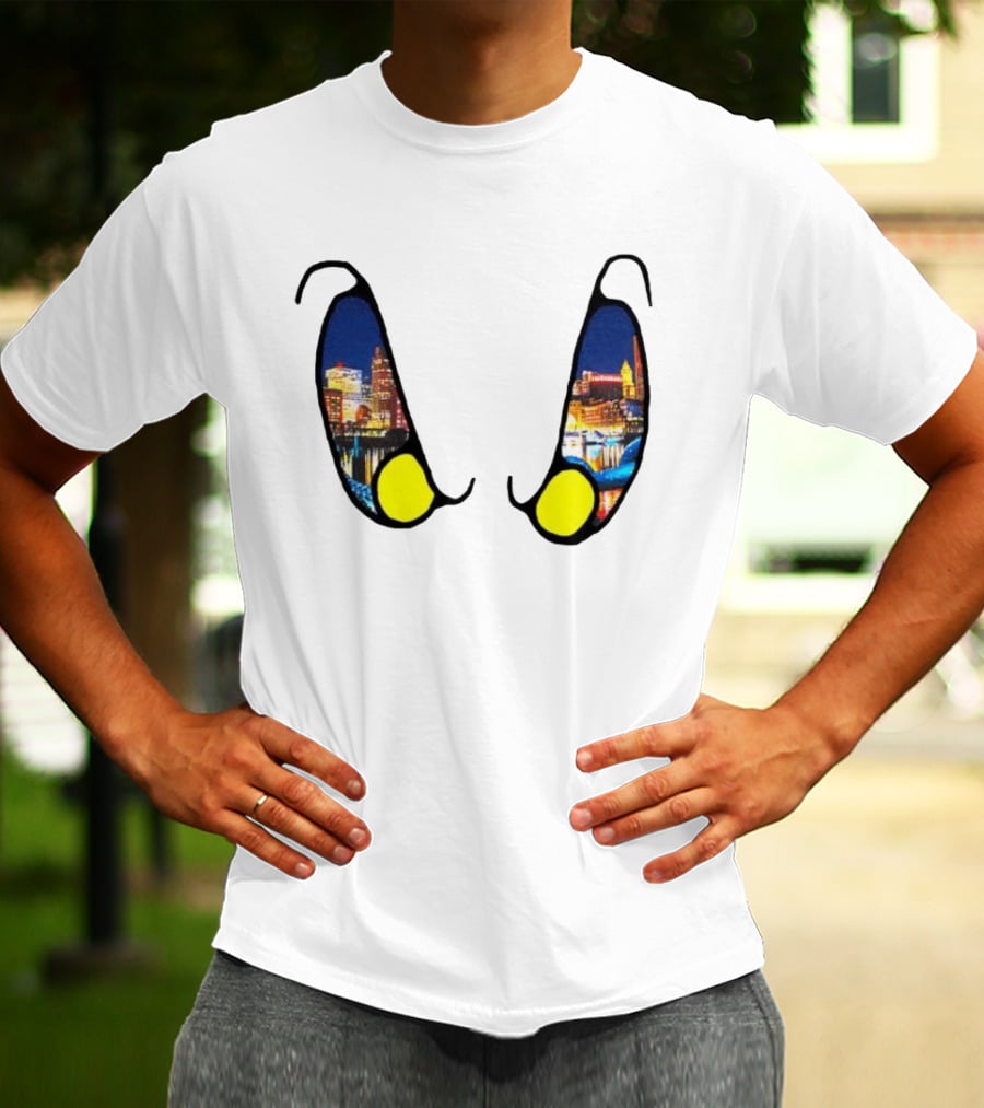 Boston Nightlife Cityscape Reflection In Eyes T-Shirt