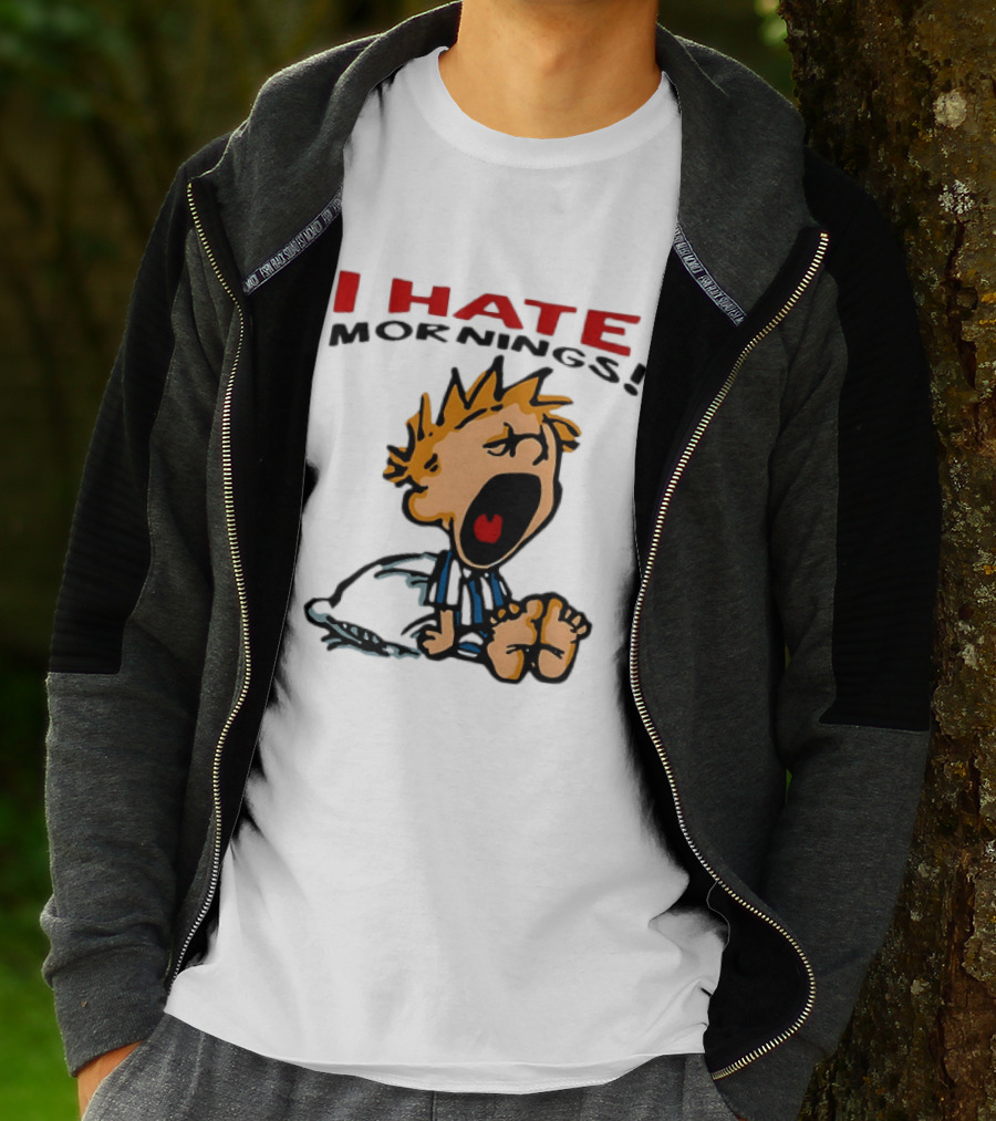 Calvin I Hate Mornings Comic T-Shirt
