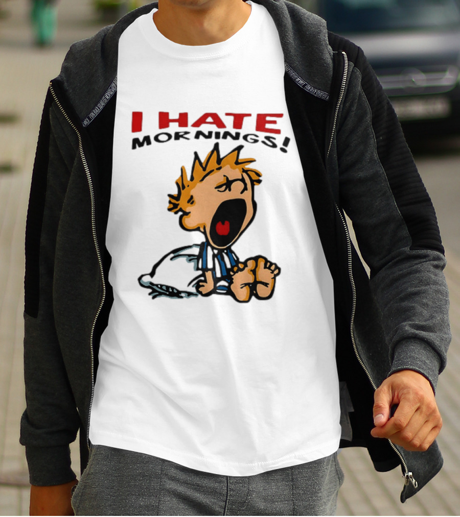 Calvin I Hate Mornings Comic T-Shirt