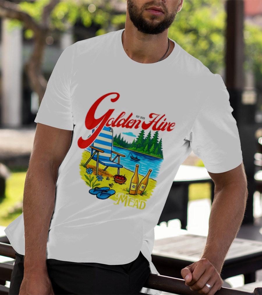 Golden Hive Mead Est 2023 Lakefront Bliss Vintage Escape T-Shirt
