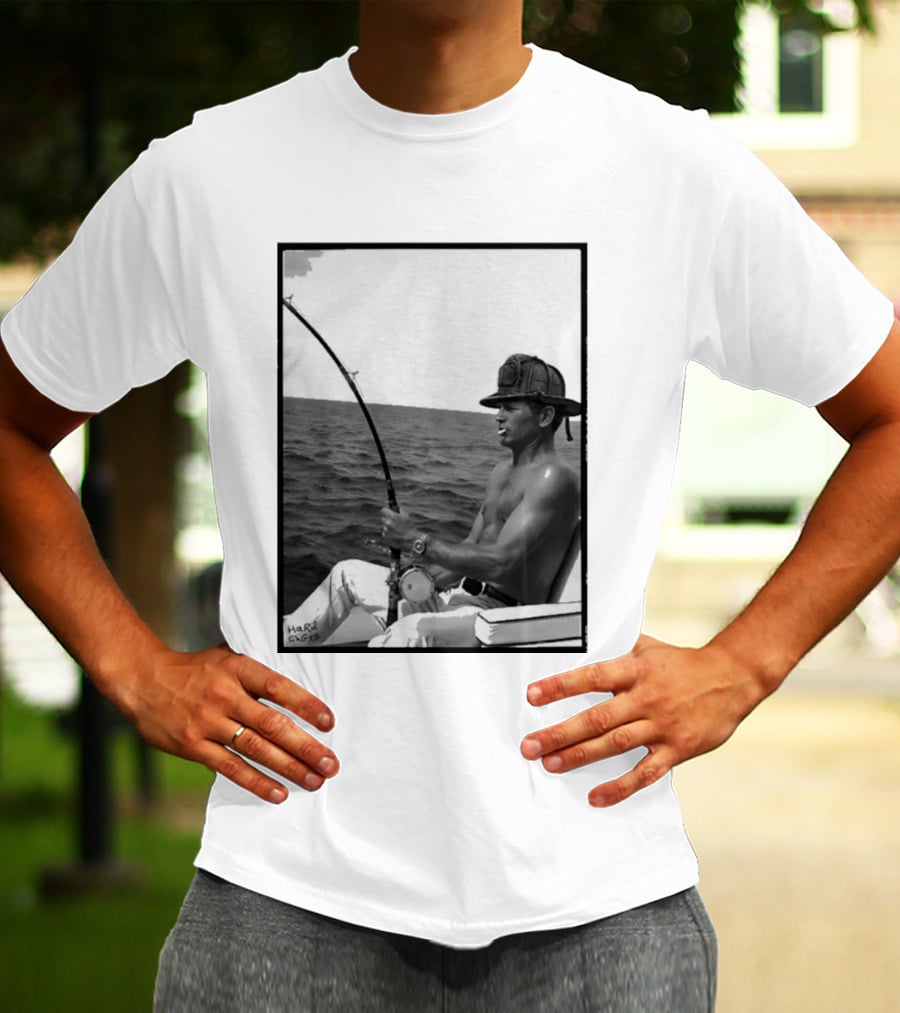 Paul Newman Fishing Wrk Hrd Ply Hrd HARRISON1973 T-Shirt