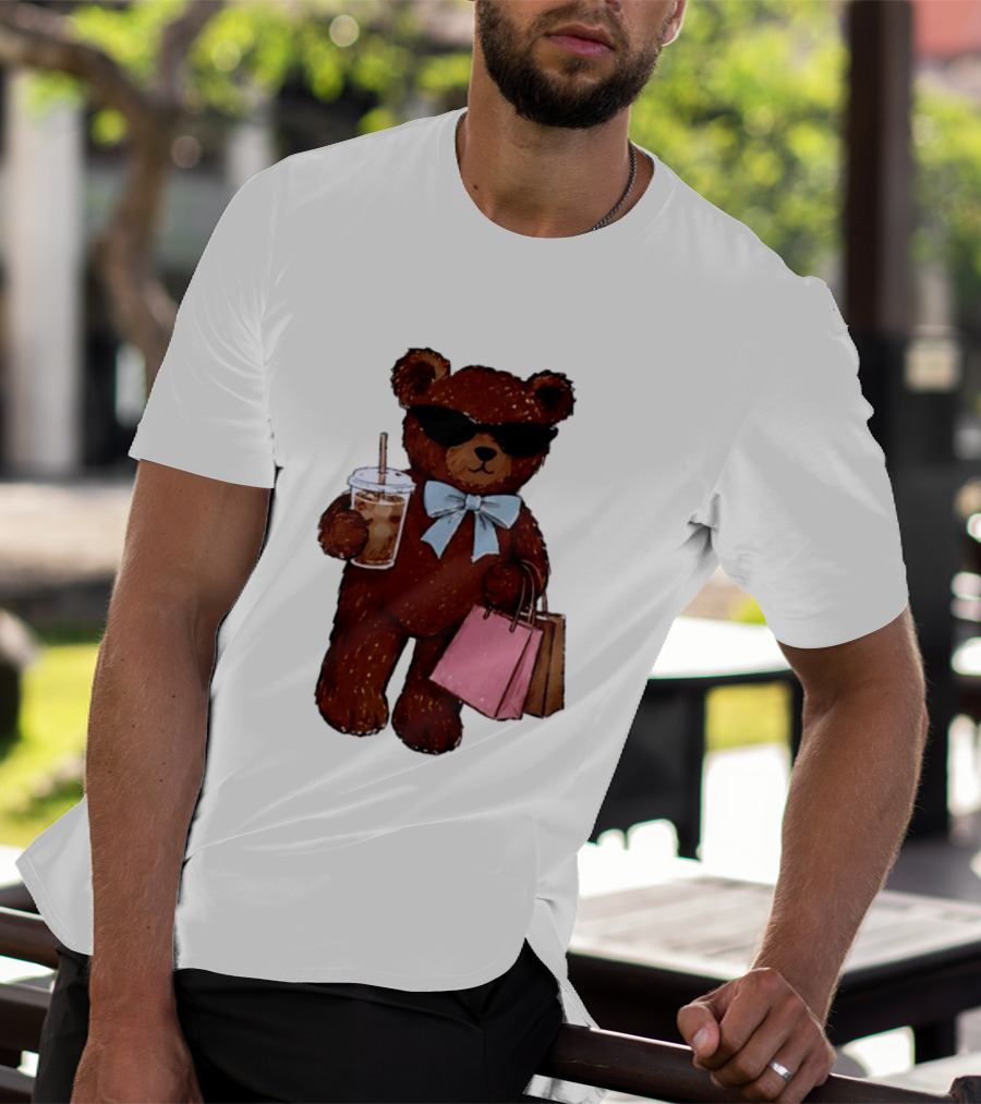 Cool Teddy Bear Shopping With Treats And Accessories T-Shirt