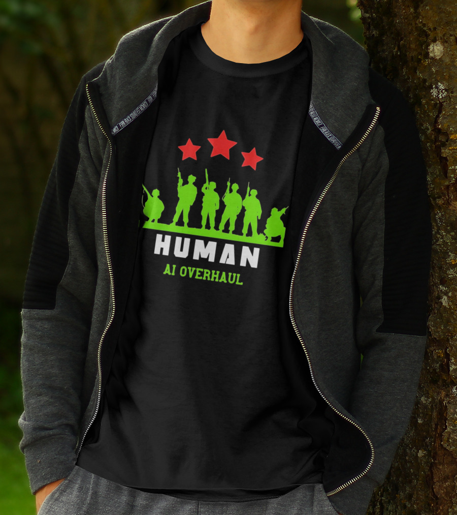 AI Overhaul Human Soldiers With Red Stars T-Shirt