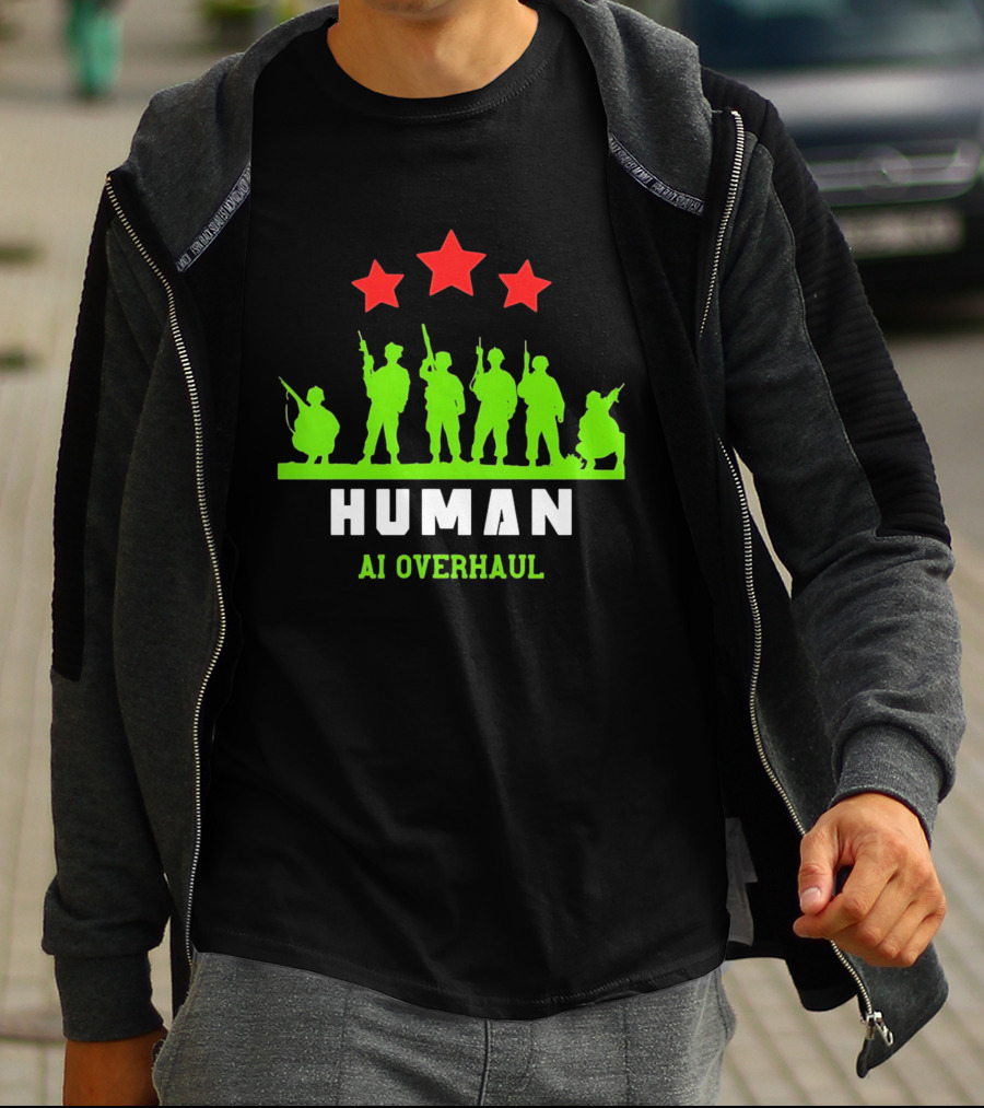 AI Overhaul Human Soldiers With Red Stars T-Shirt
