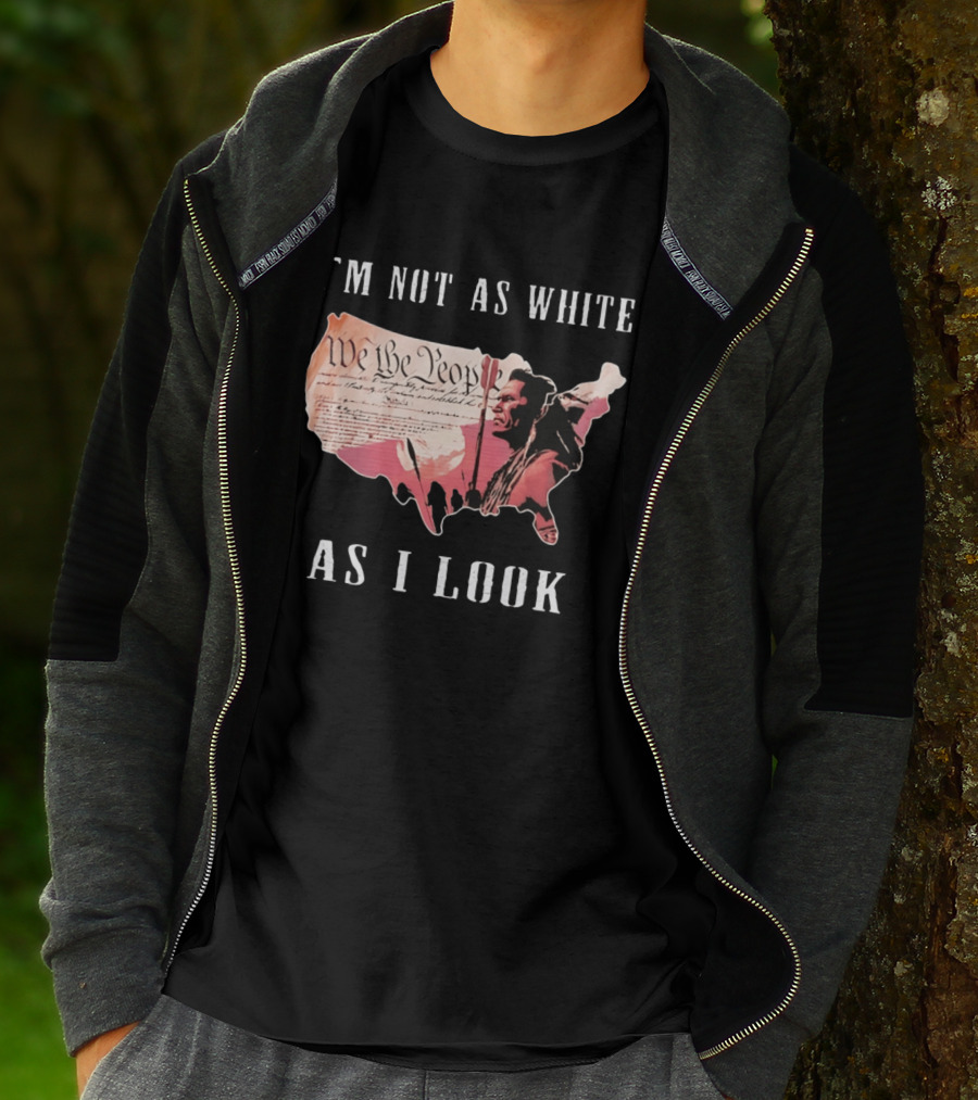 I'm Not As White As I Look United States Map We The People Native American Image T-Shirt