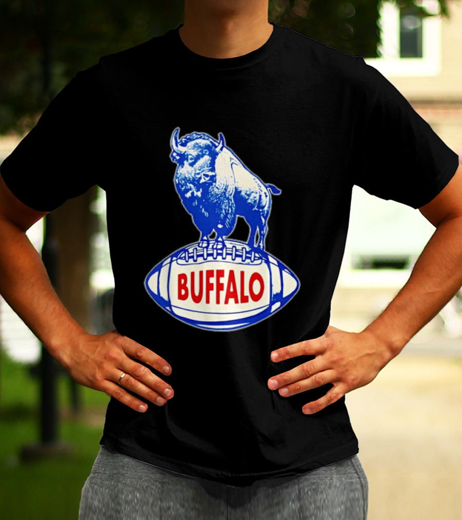 Buffalo Bills Vintage Standing Bison On Football Retro Nostalgia T-Shirt