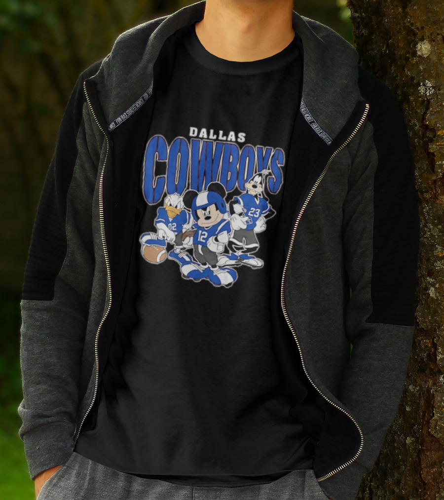 Dallas Cowboys Mickey Mouse Donald Duck Goofy Football Team Collaboration T-Shirt