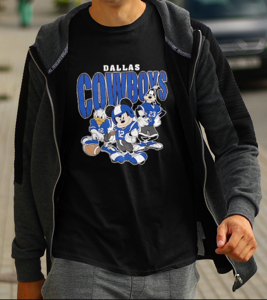 Dallas Cowboys Mickey Mouse Donald Duck Goofy Football Team Collaboration T-Shirt