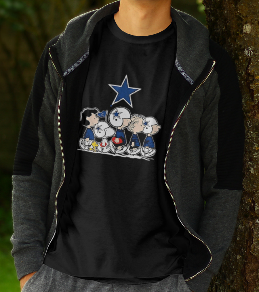 Abbey Road Dallas Cowboys Peanuts Characters Star T-Shirt