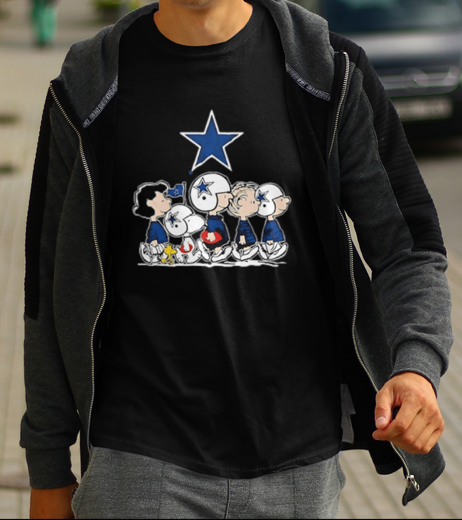 Abbey Road Dallas Cowboys Peanuts Characters Star T-Shirt
