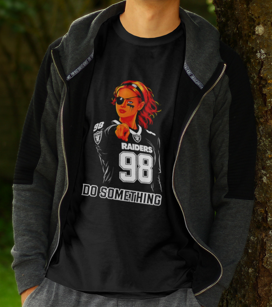 Do Something Raiders 98 Football Woman Pointing T-Shirt