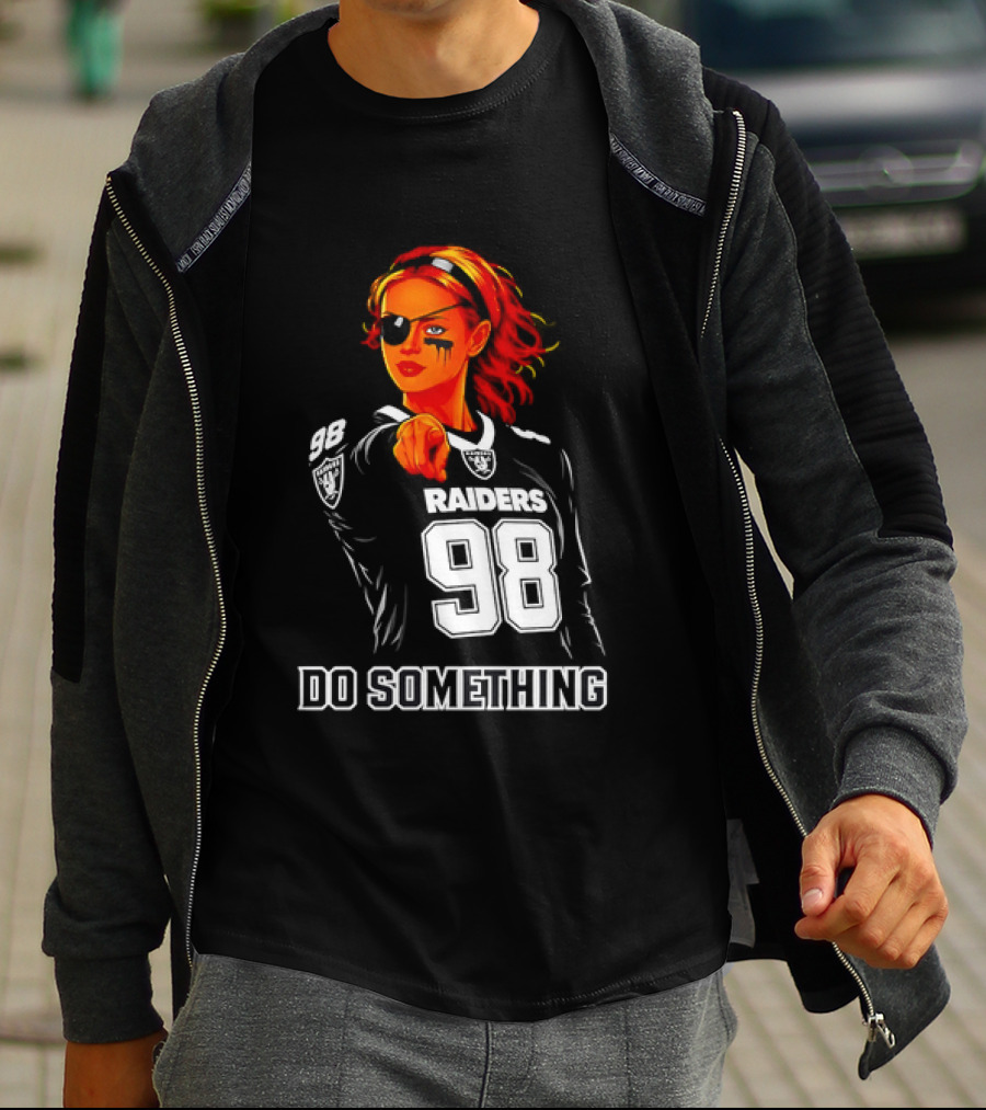 Do Something Raiders 98 Football Woman Pointing T-Shirt