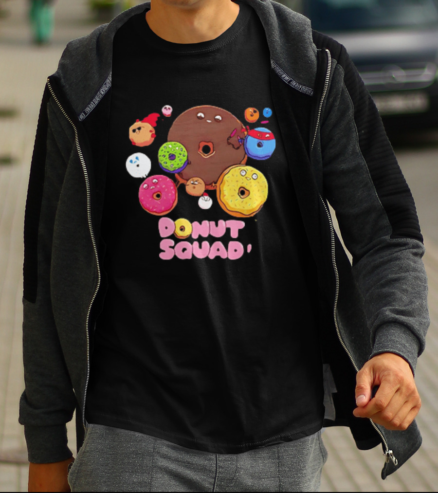 Colorful Donut Squad Cartoon Team With Playful Characters T-Shirt