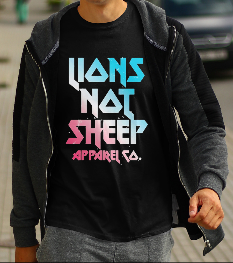 Lions Not Sheep Apparel Co. Mens Tagline Print T-Shirt