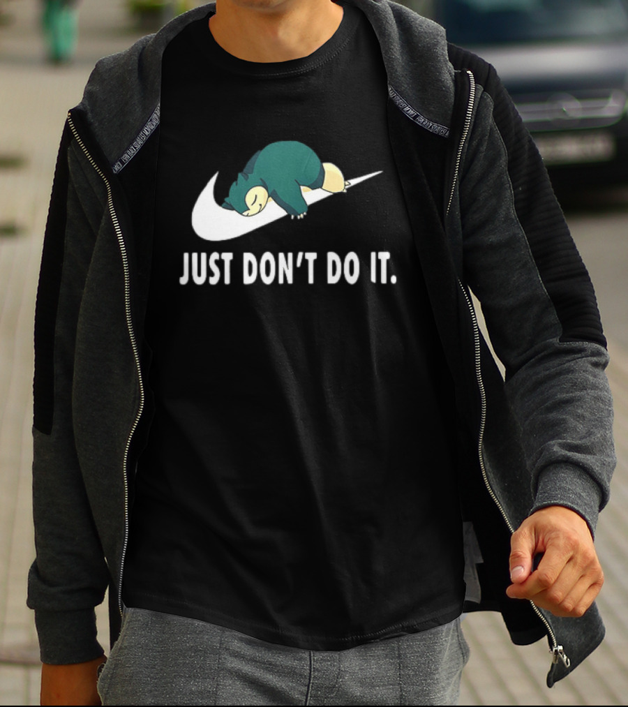 Snorlax Just Don't Do It Pokemon Parody With Iconic Swoosh T-Shirt