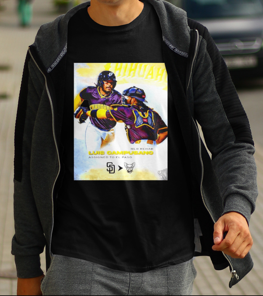 Luis Campusano MLB Rehab Assignment El Paso Chihuahuas Return San Diego Padres Baseball T-Shirt