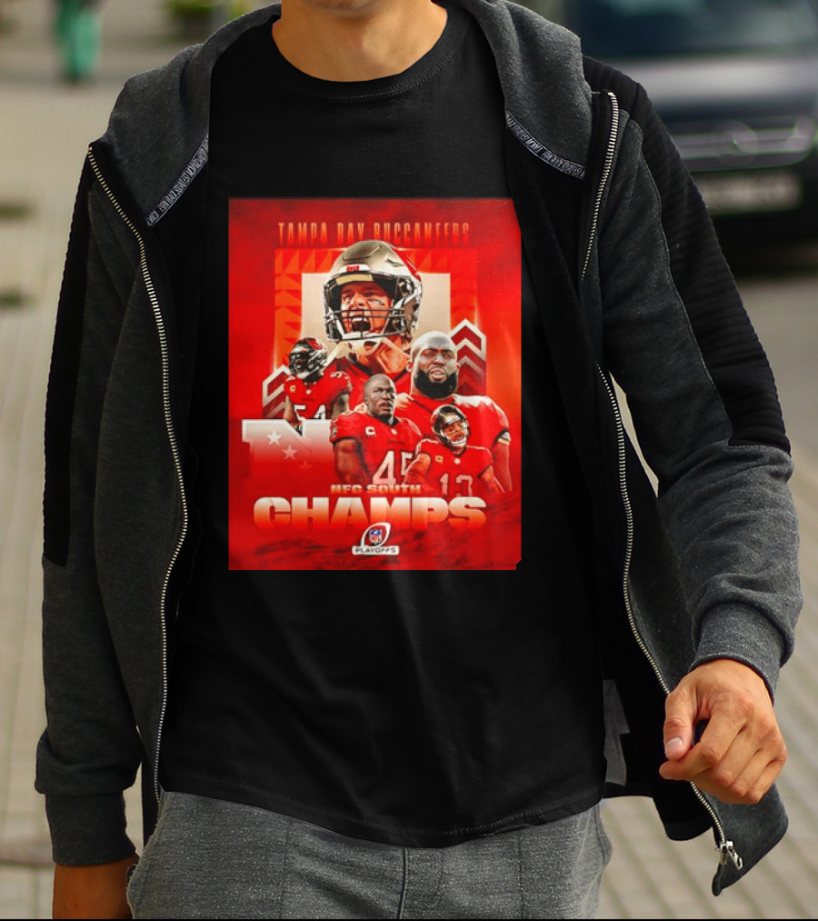 Tampa Bay Buccaneers NFL Playoffs NFC South Champs Celebration T-Shirt