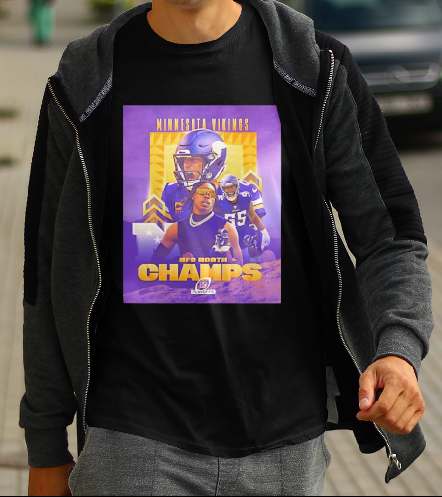 Minnesota Vikings NFC North Champs 2022 Playoffs Celebration T-Shirt