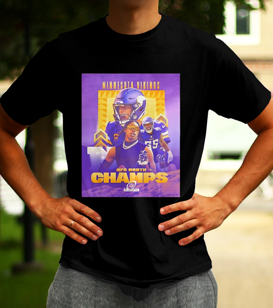 Minnesota Vikings NFC North Champs 2022 Playoffs Celebration T-Shirt