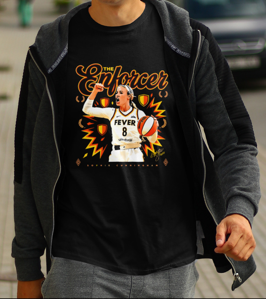 The Enforcer Sophie Cunningham Fever 8 Indiana Basketball WNBA 2026 T-Shirt